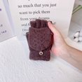 thumbnail image 1 of Guantes cálidos sencillos para adultos, de invierno, de punto polar, con medio dedo, para montar y conducir, 1 of 6