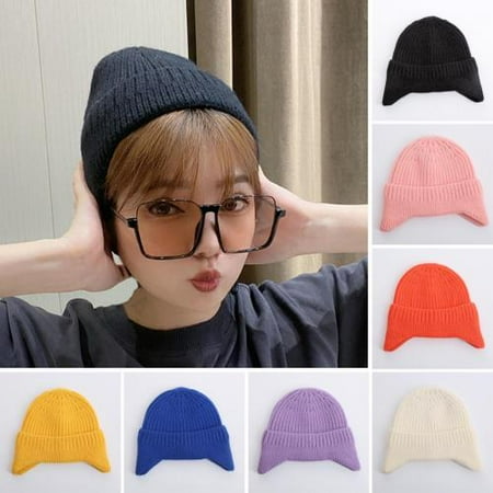 

Zhaomeidaxi Ski Hat Knitting Solid Color Wool Riding Cold and Warm Hood Ear Protection Thickened Earmuffs Unisex Outdoor 8PCS