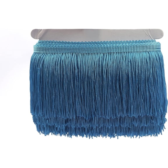 YYCRAFT 10 Yards 4 Inch Wide Tassel Curtain Fringe Trim by The Yard for DIY Sewing Crafts Clothing Curtains Decoration-Turquoise