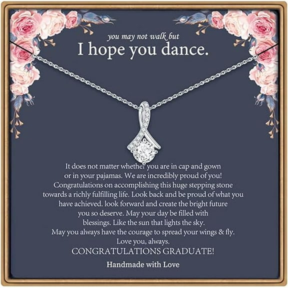 Alluring Beauty Necklace Graduation Gift for Daughter Mom and Dad, College Graduation Gifts for Her, Graduation Gifts for Daughter, Graduation Necklaces for Women with Message Card and Gift Box