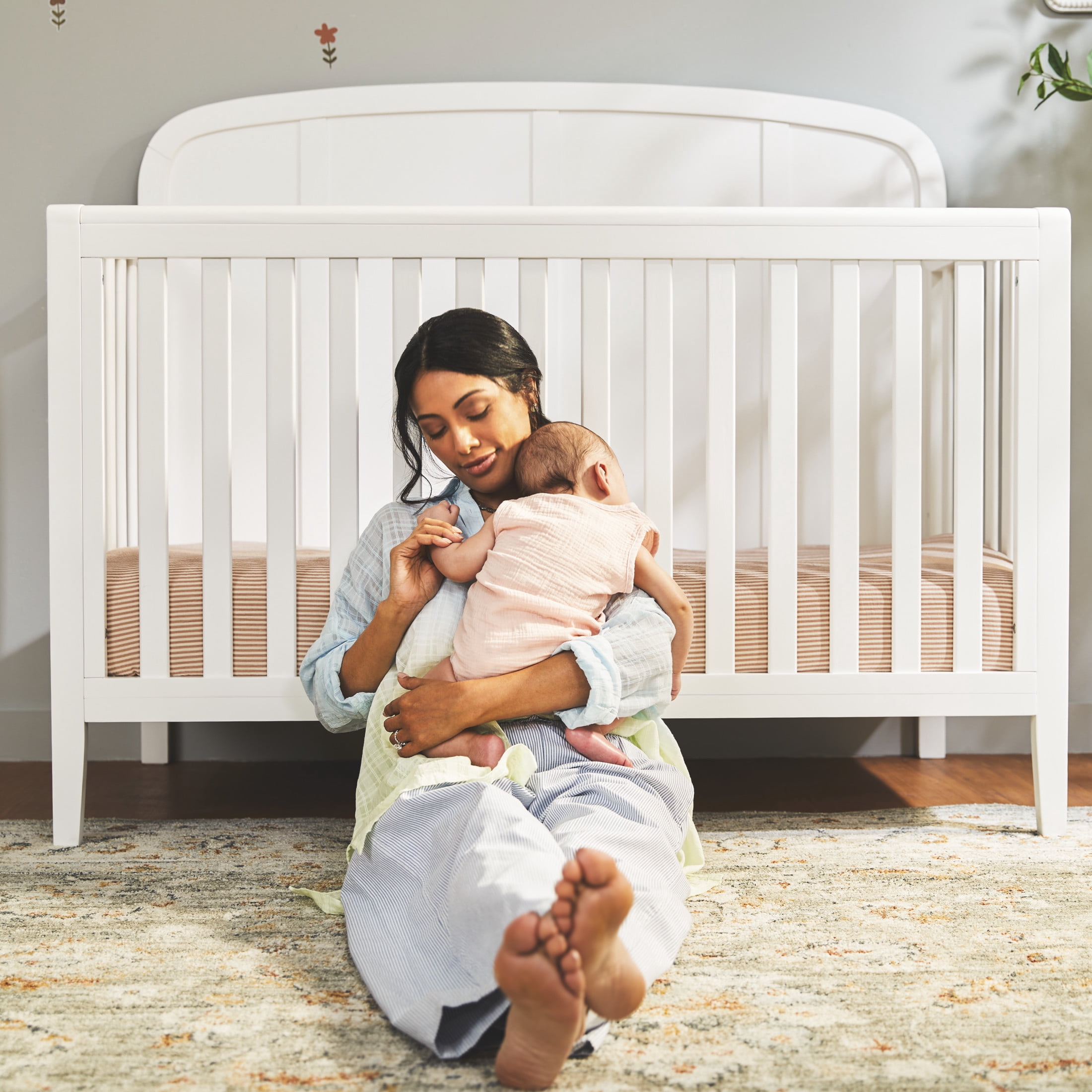Little Seeds Briar 6-in-1 Convertible Crib , Bottle Green