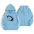 thumbnail image 4 of Byoo Girl's Football Graphic Hoodie Soft Pullover Casual Kids Hooded Sweatshirt, 4 of 4