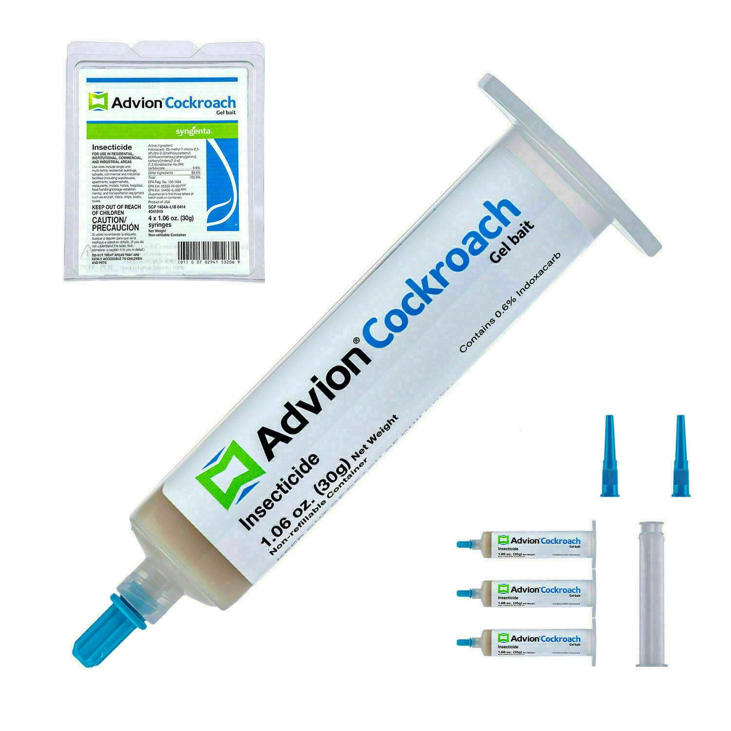 Advion Cockroach Gel Bait -1 Case (5 packs of 4 x 30g Tubes) for Indoor/Outdoor Use by Syngenta