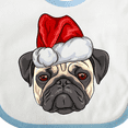 thumbnail image 4 of Inktastic Christmas Pug Dog Santa Boys or Girls Baby Bib, 4 of 4