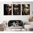 thumbnail image 4 of Abstract Black Woman Face poster Wall Art Black Gold African American Black Girl Painting Picture Wall Decor Fashion Black Female Poster Print Artwork for Living Room Bedroom Dining Room Decor, 4 of 6