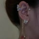 thumbnail image 2 of Pendientes de circonita estilo borla de mariposa para mujeres y niñas, sin perforaciones, pendientes largos con borla de flor de mariposa, clips, pendientes de cristales, joyería de regalo, 2 of 8