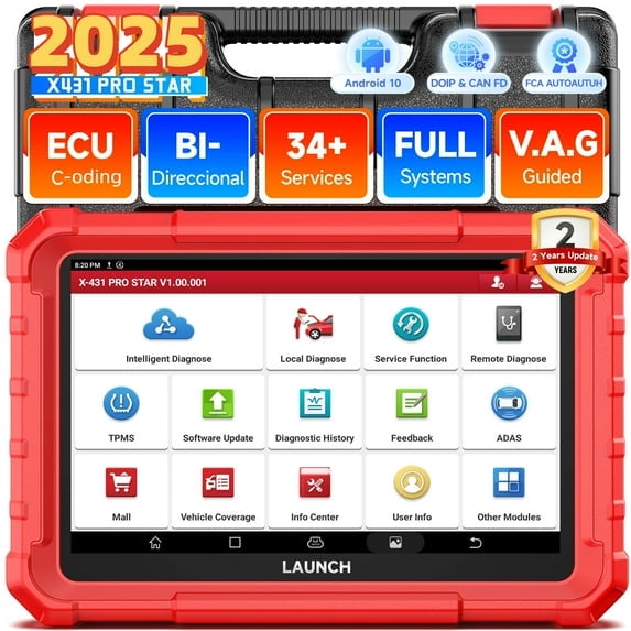 LAUNCH X431 Pro Star Bidirectional Scan Tool, 37+ Resets, All System Diagnostic Scanner All in One OBD2 Scanner with CANFD, DOIP, FCA Autoauth Diagnosis Scan Tool, 2 Year Update