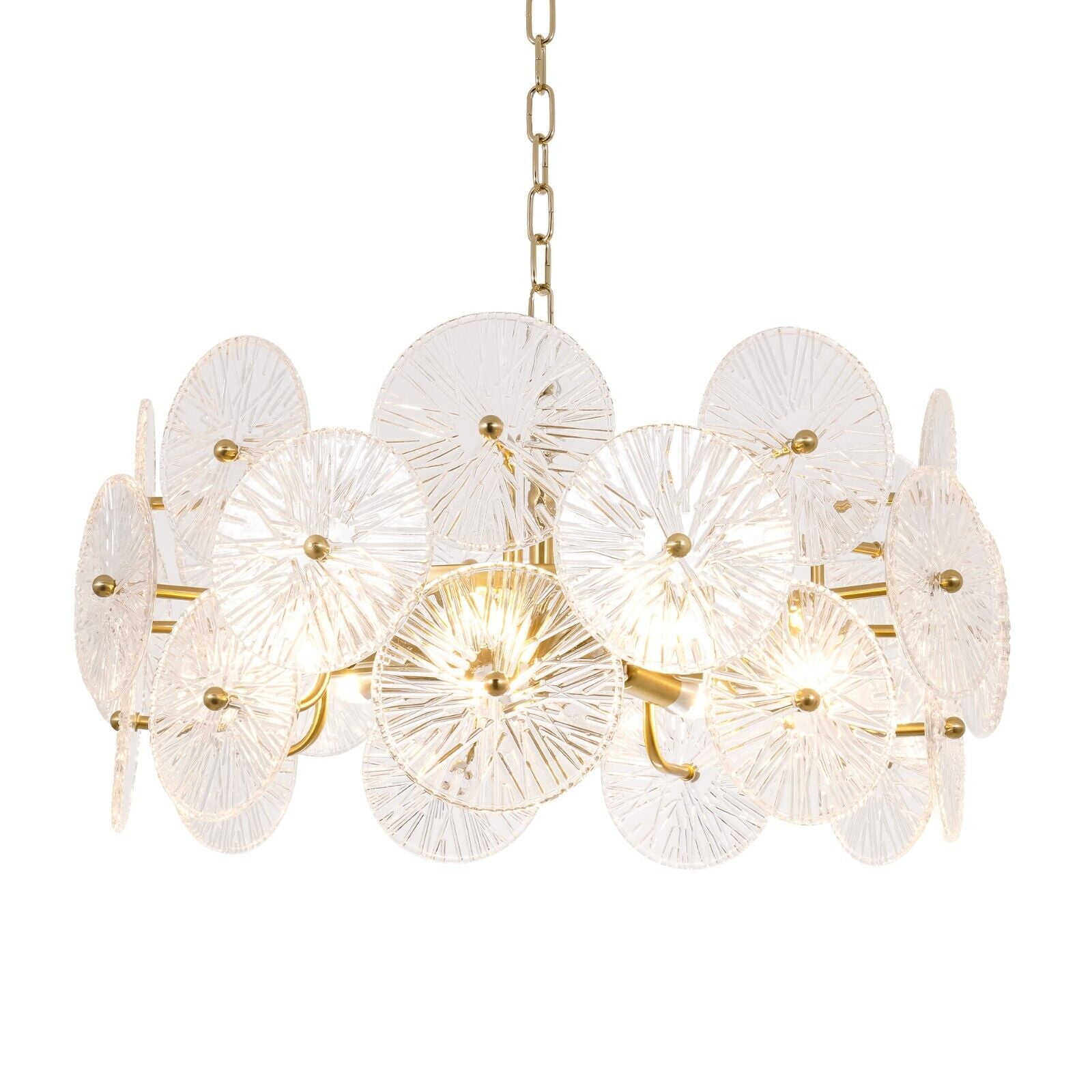 KPIBEST Gold Chandeliers for Dining Room L23.6 inch Chandelier Light Fixture, Dining Room Chandelier Over Table, E14 Base Chandelier for Bedroom, Living Room, Foyer