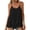 Black, variant on Women's Spaghetti Strap Tank Tops Double Layer Flowy Ruffle Hem Camisole Adjustable Summer Tops Beige
