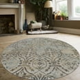 thumbnail image 1 of Radici USA 3746 Pristine Transitional Beige Oriental Damask Area Rug (7'10" Round), 1 of 2
