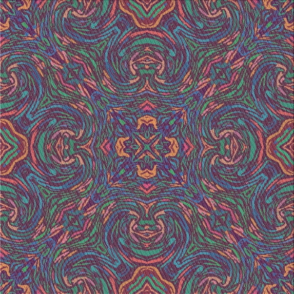 Ahgly Company Indoor Square Patterned Dark Raspberry Purple Abstract Area Rugs, 8' Square