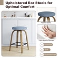 thumbnail image 6 of CQSXDA Backless Swivel Bar Stools Set of 2, Comfortable Fabric Upholstered 26 Inch Height Stools Ideal for Restaurants and Homes，Blue, 6 of 9