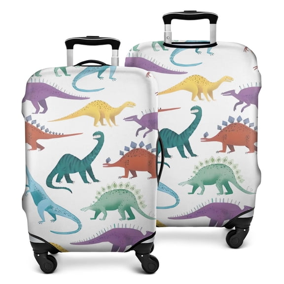 Colorful Dinosaurs Rainbow Pattern Luggage Cover Fashion Suitcase Cover Baggage Covers Fit 25-28 Inch Luggage (Go Travel)