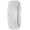 thumbnail image 2 of Mens Cobalt Step Edge Hammered Finish Wedding Band - Mens Ring, 2 of 4
