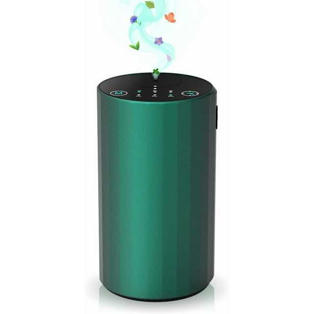 Waterless Essential Oil Diffuser Aromatherapy Scent Diffusers for Home Large Room, Bedroom, Car, Office, Desk, Battery Operated Mini Portable Air Freshener (Green)