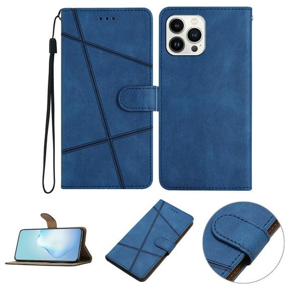 Nalacover Deisgned for iPhone 11 Pro Max, Magnetic Folio Wrist Strap Flip Kickstand Premium PU Leather Wallet Case Cash Card Slots Holder Protective Case For iPhone 11 Pro Max, Blue