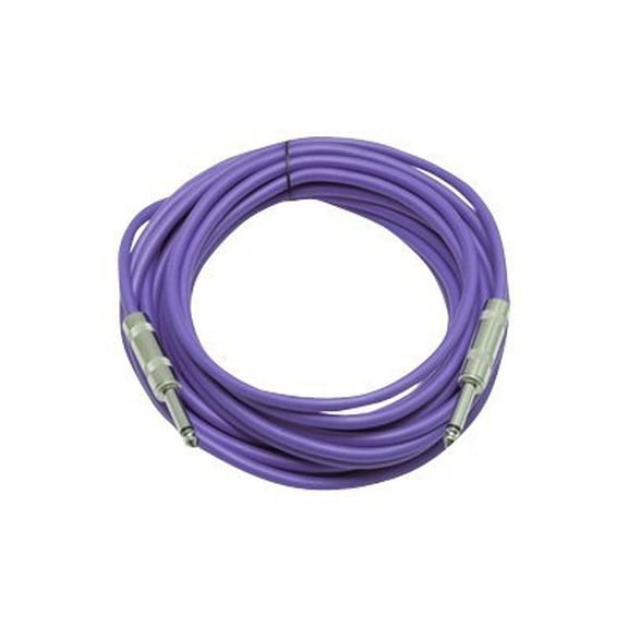 Seismic Audio - Purple 1/4" TS 25' Patch Cable - Effects - Guitar - Instrument Purple - SASTSX-25Purple