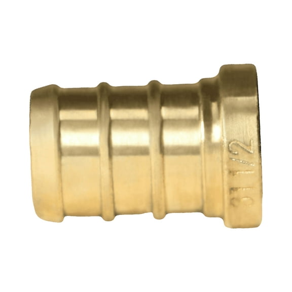 10 Pcs XFITTING Barb Crimp 1/2 Inch Pex Plug End Cap, Brass, 23-3-5=10X