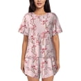 thumbnail image 1 of Balery Orchids Flowers Conjunto de Pijama para Mujer con Estampado, Dos Piezas de Manga Corta y Shorts, Ropa de Dormir Suave con Cuello Redondo y Bolsillos-3X-Large, 1 of 6
