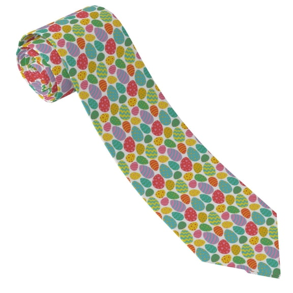 Vsdgher colorful easter eggs Print Ties for Men 4.7" Formal Necktie Wedding Accessory Men's Business Ties for Wedding Bussiness Work