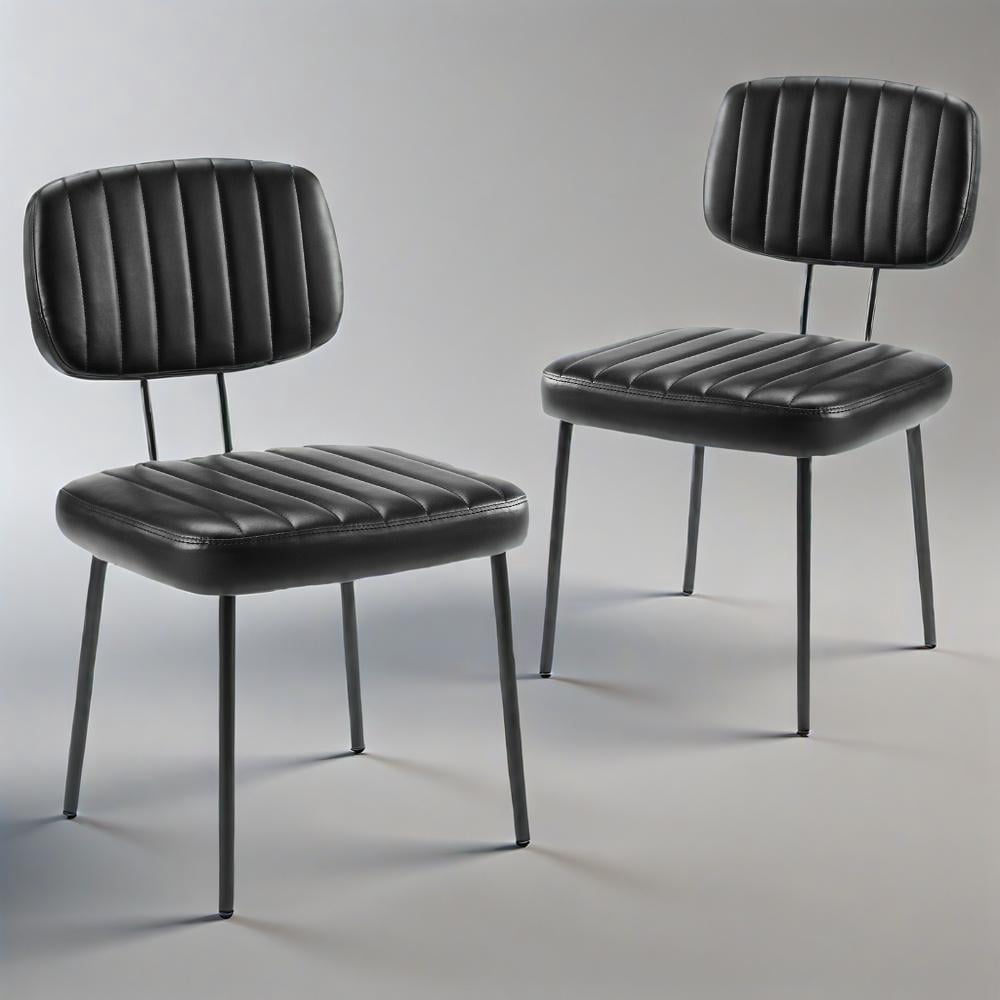 CONCETTA Mid-century Modern Dining Chairs, Kitchen Chairs Set of 2, Black