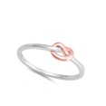 thumbnail image 4 of CHOOSE YOUR COLOR Rose Gold-Tone Knot Ring .925 Sterling Silver Infinity Promise Band Jewelry Female Size 5, 4 of 4