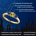 thumbnail image 2 of Gem Stone King 10K Yellow Gold Yellow Citrine and Blue Created Sapphire Engagement Ring for Women | 0.95 Cttw | Round 5MM | Gemstone November Birthstone | Size 7, 2 of 6