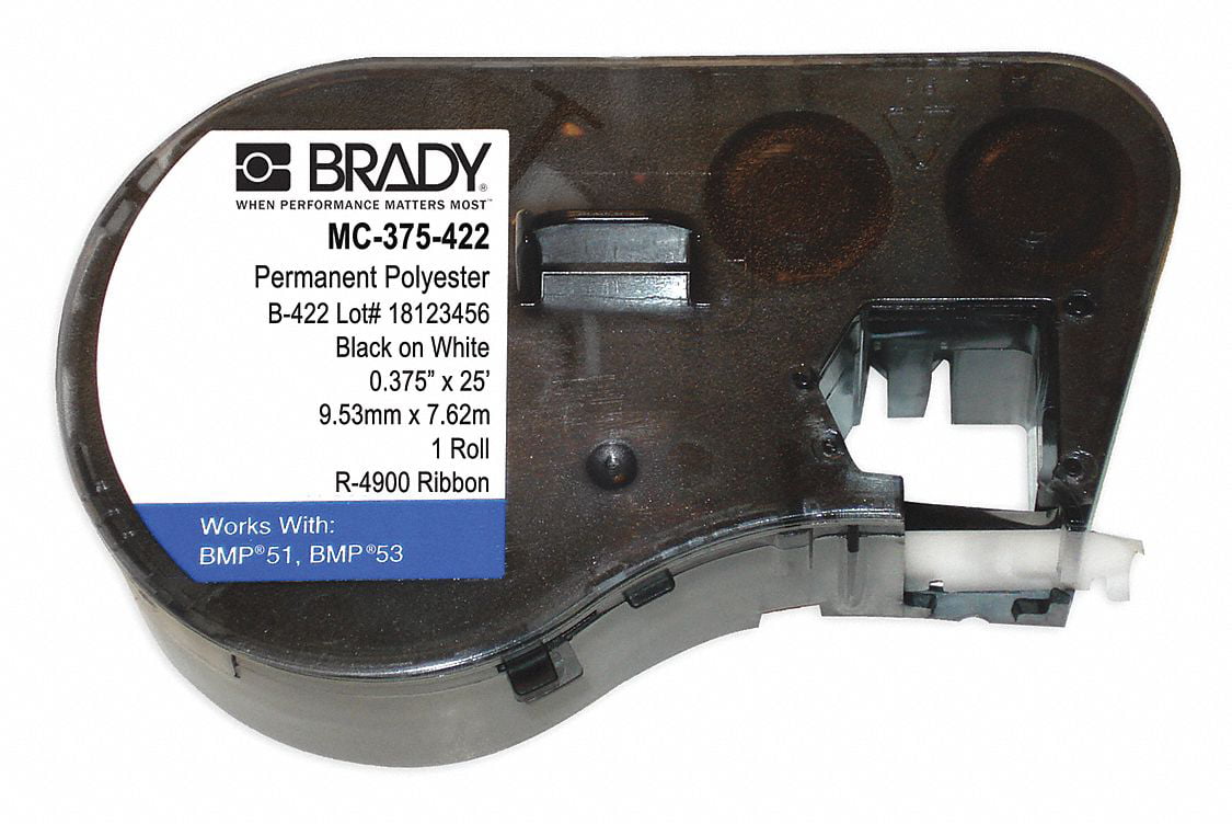 W BRADY M21-750-595-WT Label Cartridge,Black/White,3/4 In