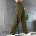 thumbnail image 3 of SIYUDAN Womens Trousers Ladies Casual Pants Army Green Adult Womens Pants Loose Pants High Waisted Trousers Women With Pockets Women'S Fall Pants, 3 of 7