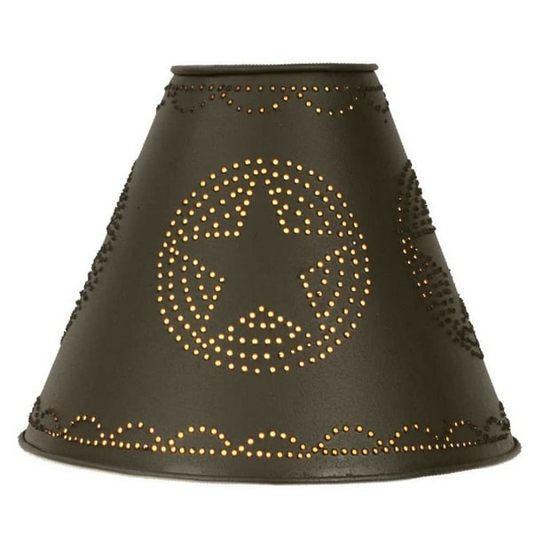 4 X 10 8 Punched Tin Star Lamp Shade In Rustic Brown Com Punched Tin Star Lamp Shade, Diy Primitive Lamp Shade