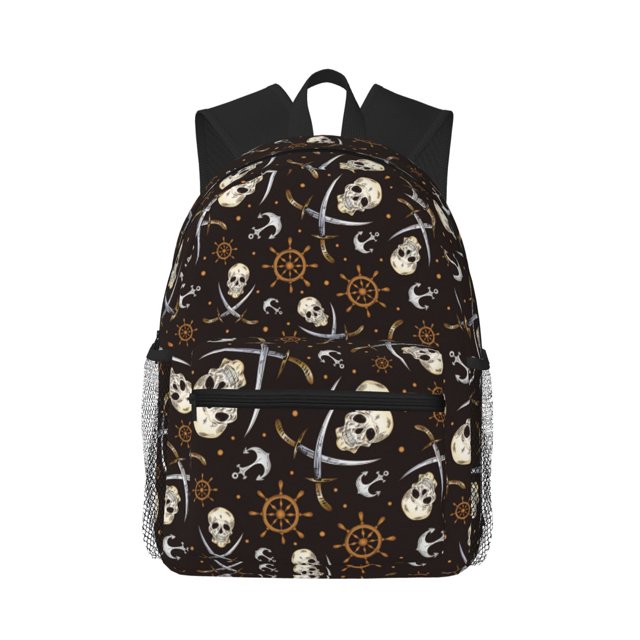 Fotbe Pirate Skulls Mochila Ligera Casual para Laptop para Hombres y Mujeres, Mochila Impermeable de Uso Diario, Mochila para Universidad