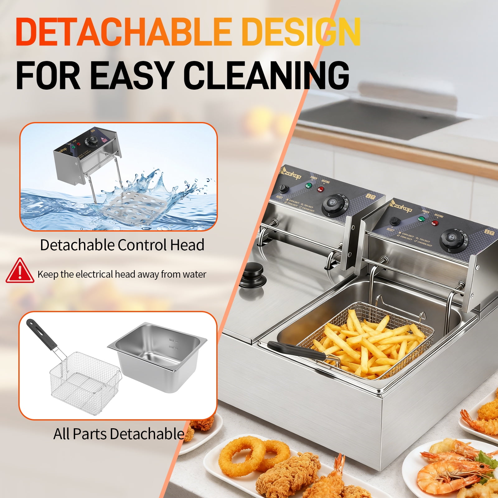 Ktaxon Heavy Duty Commercial Electric Deep Fryer with Dual Baskets