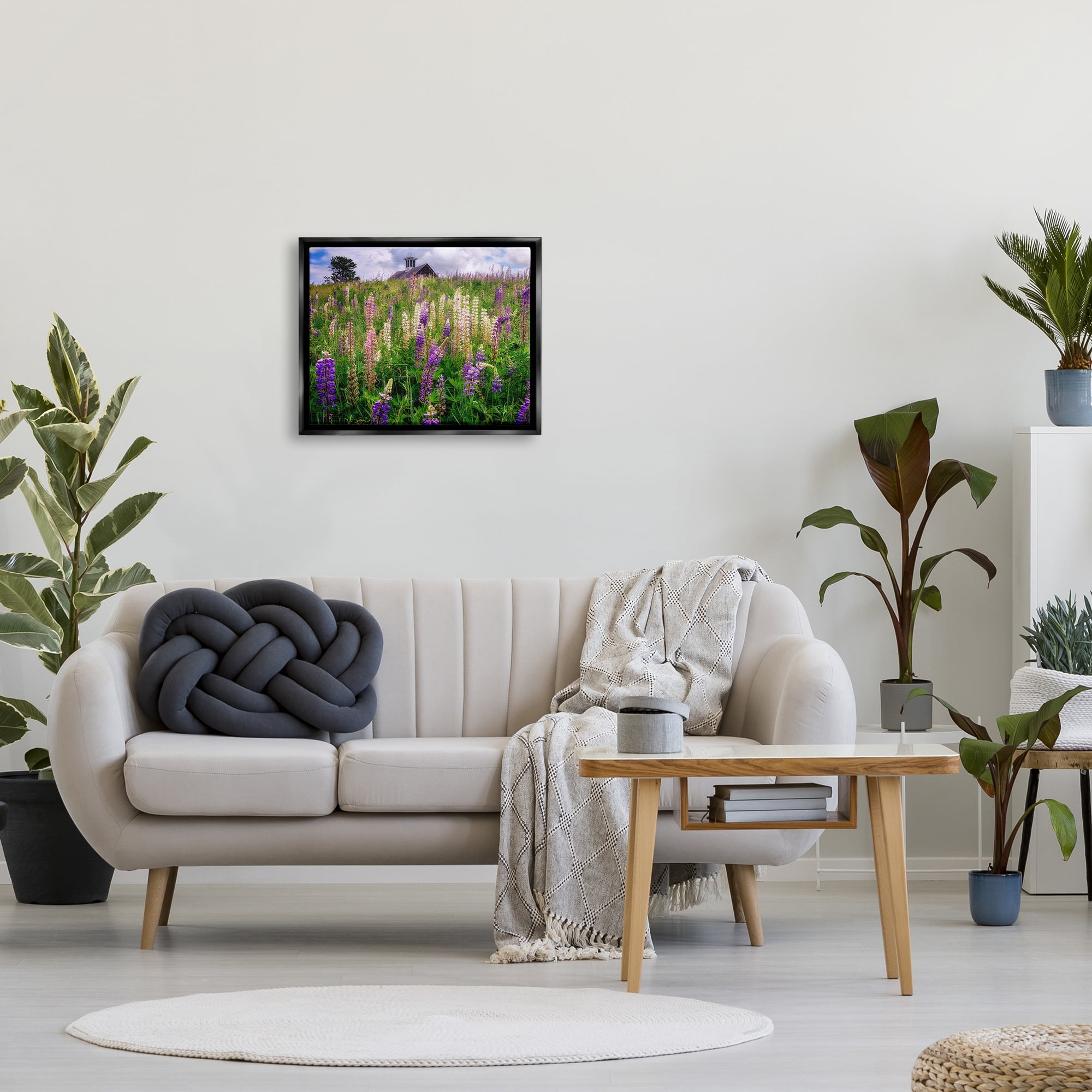 Stupell Wild Lavender Field Grassland Landscape Photography Black Floater Framed Art Print Wall Art