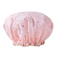 thumbnail image 1 of Capuchon de Douche Étanche Extra Grand Réglable Réutilisable Femmes Capuchon de Douche pour Femmes Filles Toutes Longueurs de Cheveux Rose, 1 of 6