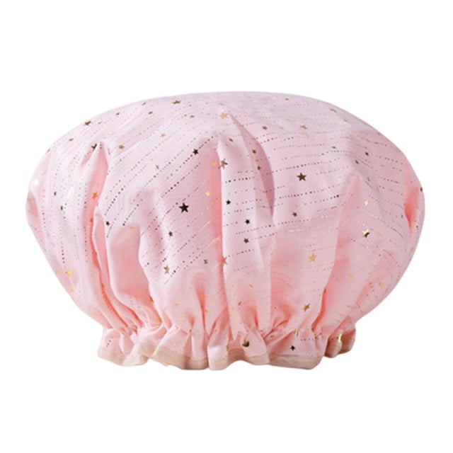 Capuchon de Douche Étanche Extra Grand Réglable Réutilisable Femmes Capuchon de Douche pour Femmes Filles Toutes Longueurs de Cheveux Rose
