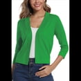 thumbnail image 1 of Cárdigan Corto de 3/4 para Mujer, Elegante, Color Verde, Talla XL, 1 of 7