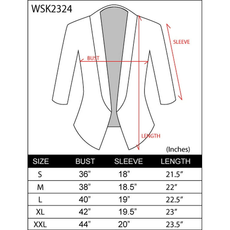 Made by Johnny Women's 3/4 Sleeve Blazer Open Front Cardigan Made by Johnny Women's 3/4 Sleeve Blazer Open Front Cardigan