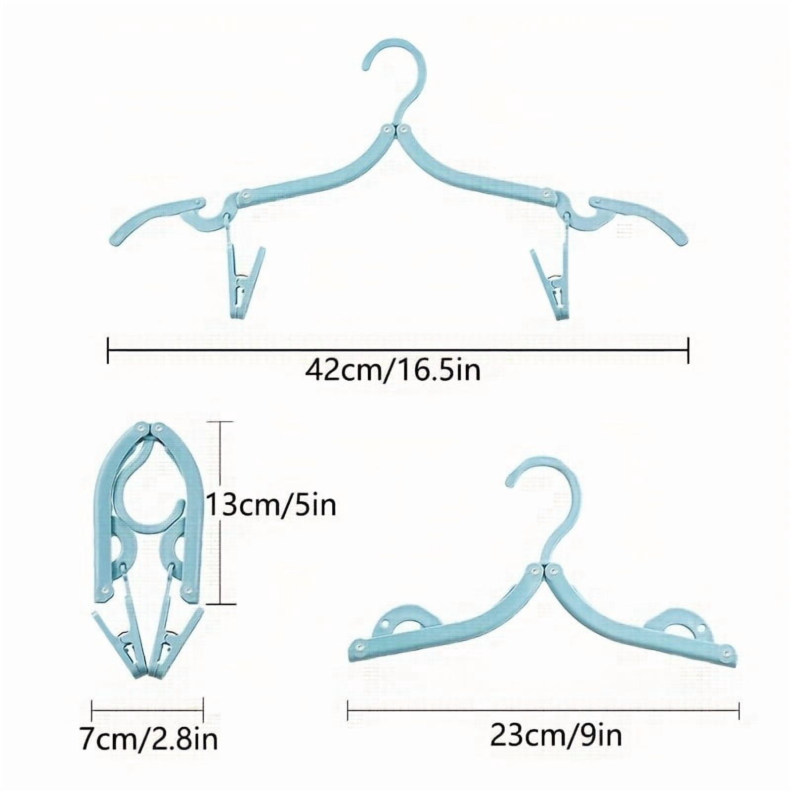 19 Essential Items for Cruise Travel: Includes 6 Foldable Hangers And 12 Clips + 1 Storage Bag, a Portable Travel Hanger Set with a Storage Bag