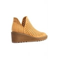thumbnail image 3 of Cecelia New York Georgie Wedge Almond Toe Ankle Boots Perforated Bootie Tan Perf (MUSTARD, 9.5), 3 of 4