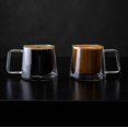 thumbnail image 3 of Double Walled Glass Coffee Drink Mug with Handle - Set of 2 - 8.5oz, 3 of 6