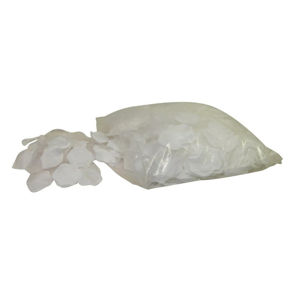 White Rose Petals Polysilk Faux Fake Flower 400 Opaque & 100 Sheer 2.25in Petals per Bag for Craft Table Engagement Ceremony Wedding Aisle Floral Romantic Decor (White, Set of 4 bags)
