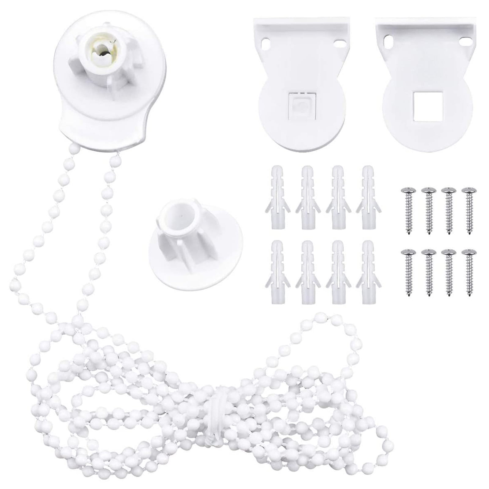 Roller Blind Spares Brackets with Beaded Chain & 2 Child Safety Clips for Windows Home Kitchen Office Use 2 Sets 25mm Roller Blind Fittings Replacement Repair Kit