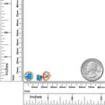 thumbnail image 6 of Gem Stone King 18K Rose Gold Plated Silver Stud Earrings Round/Cabochon Blue Simulated Opal and Moissanite (1.02 Cttw), 6 of 6