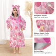 thumbnail image 4 of Wearable Blanket with Sleeves and Pocket Oversized Hooded Sweatshirt 3-14 YR Lots Of Hearts M, 4 of 7