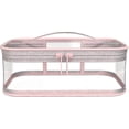 thumbnail image 3 of 2pcs Transparent Makeup Bag Zipper Waterproof Portable Storage Pouch, 3 of 5