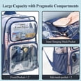 thumbnail image 4 of Mochila transparente PACKISM de 17 pulgadas, grande, para la escuela, azul marino, 4 of 6