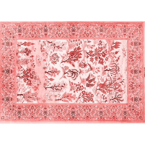 Ahgly Company Indoor Rectangle Animal Red Traditional Area Rugs, 2' x 5'