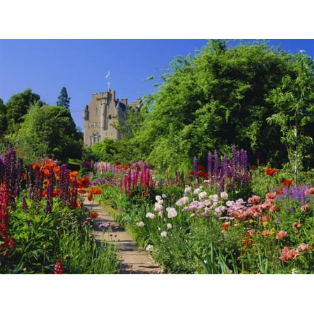 Herbaceous Borders in the Gardens, Crathes Castle, Grampian, Scotland, UK, Europe Print Wall Art By Kathy