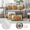 thumbnail image 6 of Orange Pumpkins Fall Outdoor Waterproof Pillow Covers, Black Plaid Polka Dot Botanical Decorative Square Throw Pillowcase Sofa Cushion Sham for Patio/Couch/Chair, 26"x26" 2 Pack, 6 of 8
