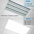 thumbnail image 4 of 2 Pack Minimalist Stripes Fluorescent Light Covers for Ceiling Lights Navy Blue Teal Grey Horizontal Stripe Modern Magnetic Ceiling Light Covers Overhead Light Filters for Office Classroom Home, 4 of 9